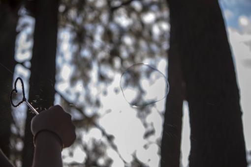 Free Stock Photo of Blowing Soap Bubbles in the Park