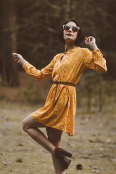 Free Stock Photo of Girl in Yellow Dress