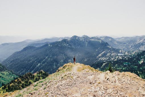 Free Stock Photo of Hiker on Top