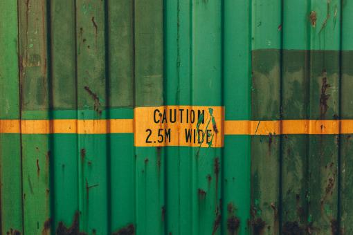 Free Stock Photo of Green Rusted Shipping Container