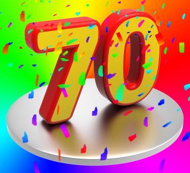 Free Stock Photo of Seventy Birthday Indicates Happy Anniversary And 70Th