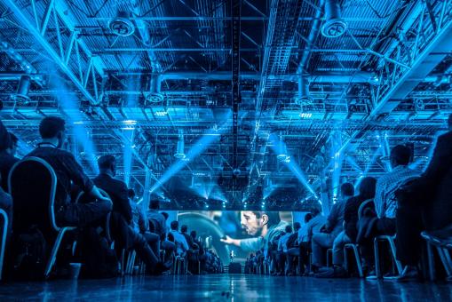 Free Stock Photo of Blue Light Effects at the Cinema