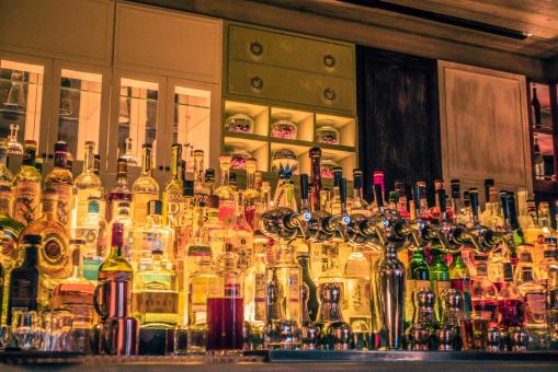 Free Stock Photo of Bottles Behind the Bar