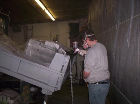 Free Stock Photo of We're painting a dump truck