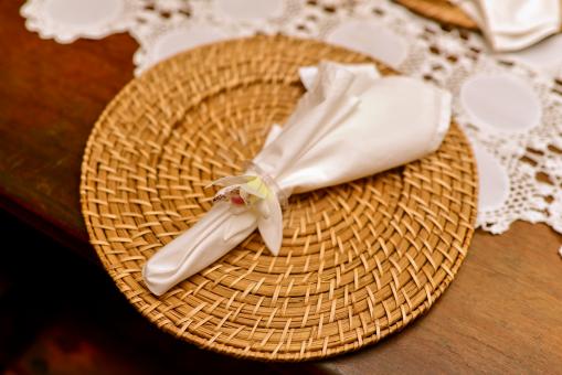 Free Stock Photo of Napkin on Wicker