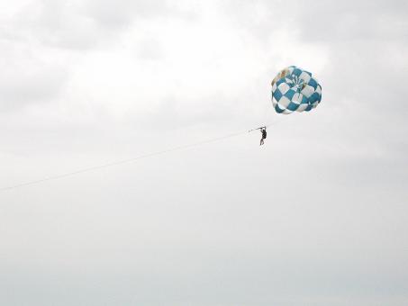 Free Stock Photo of A man with Parachute
