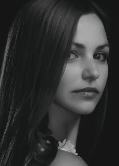 Free Stock Photo of Black and White Portrait of a Girl