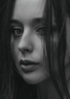 Free Stock Photo of Black and White Female Portrait