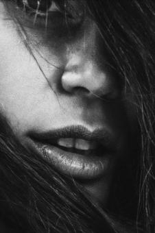 Free Stock Photo of Black and White Girl up Close