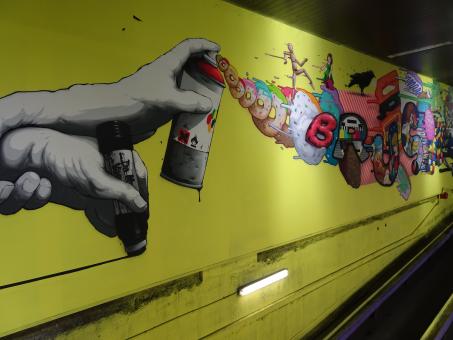 Free Stock Photo of Graffiti art in a railway station