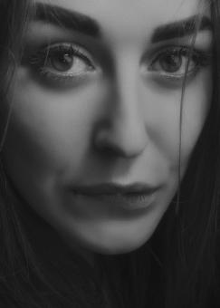 Free Stock Photo of Black and White Female Portrait
