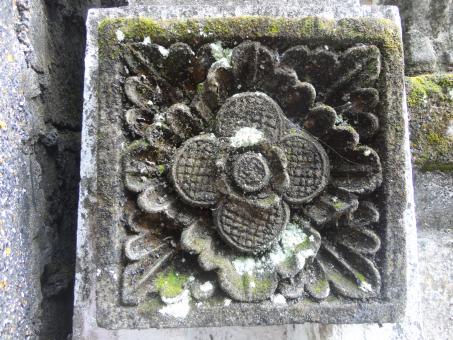 Free Stock Photo of Stone Flower Engraving