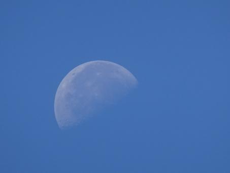 Free Stock Photo of Despite the daylight the moon is still visible!
