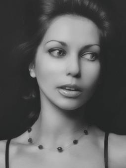 Free Stock Photo of B&W Studio Portrait of a Woman