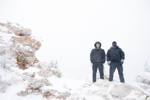 Free Stock Photo of People in masks in winter