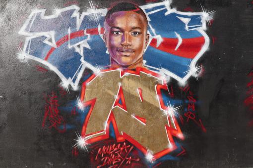 Free Stock Photo of Graffiti of famous football player