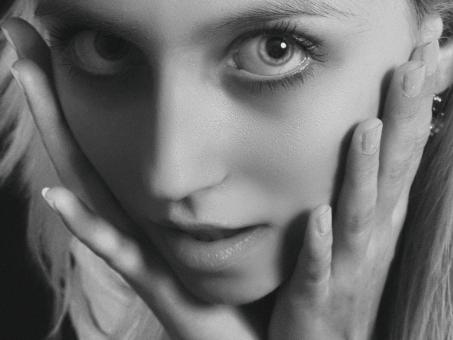 Free Stock Photo of Pretty Woman B&W Portrait
