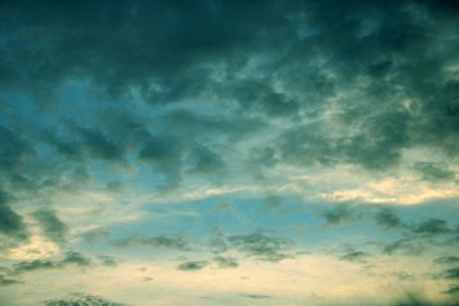 Free Stock Photo of Green and Blue Clouds in Sky