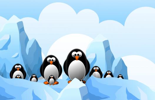 Free Stock Photo of Penguin Family Illustration