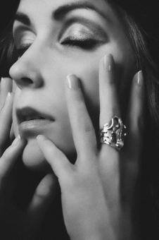 Free Stock Photo of Black & White Woman Portrait