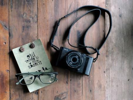 Free Stock Photo of Camera, book, inspiration