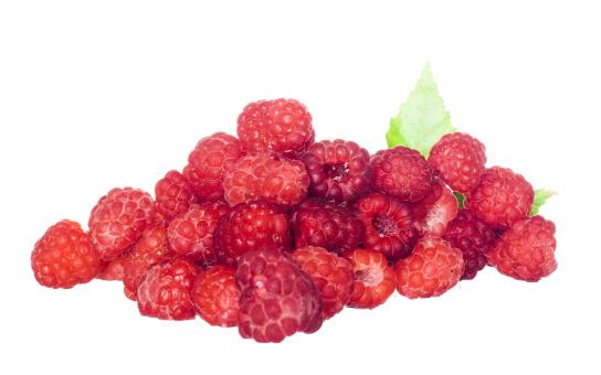 Free Stock Photo of Fresh Raspberries on White