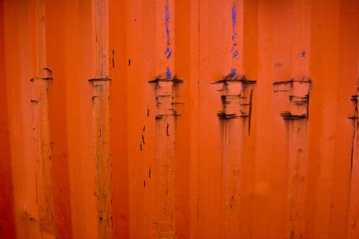 Free Stock Photo of Red Corrugated Metal Surface