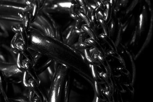 Free Stock Photo of Silver Chains on Black