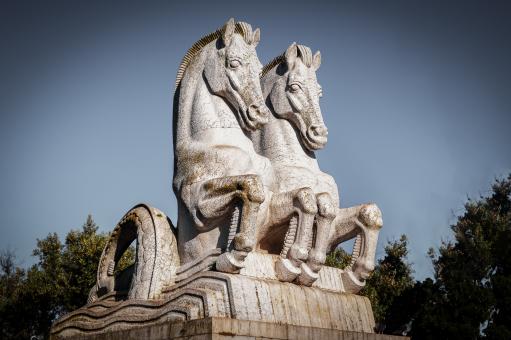 Free Stock Photo of Stone Horses Statue