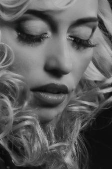 Free Stock Photo of Blond Girl Portrait - Black and White