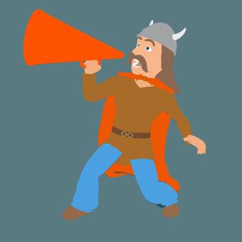 Free Stock Photo of Fun Gaulois Yelling in Megaphone