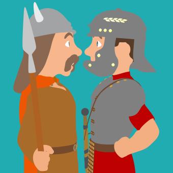 Free Stock Photo of Roman Soldier and Gaulois Face to Face