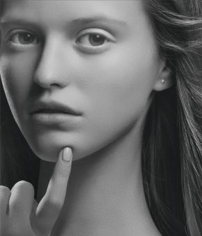 Free Stock Photo of Female Black and White Portrait