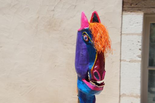 Free Stock Photo of Street horse decoration in a small village