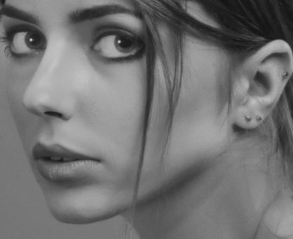 Free Stock Photo of Black and White Portrait of Female