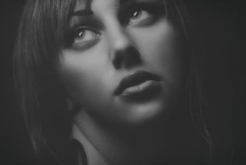 Free Stock Photo of Portrait of Woman in Black and White