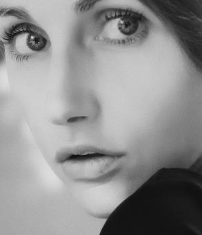 Free Stock Photo of Surprised Girl Portrait - Black and White