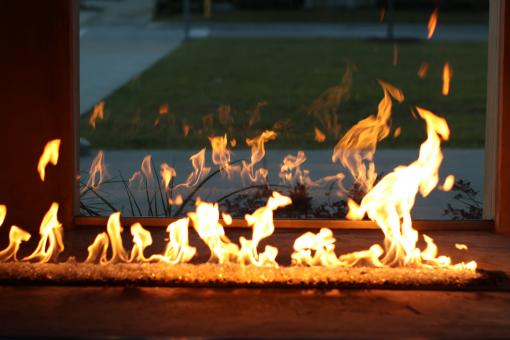Free Stock Photo of Fire Flames in Window