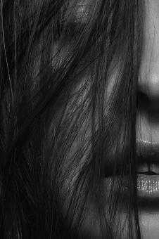 Free Stock Photo of Hair Over Face - Girl Portrait