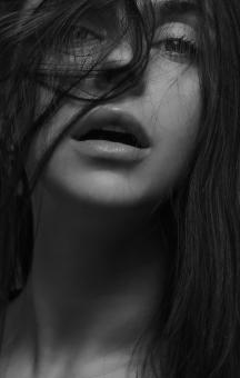 Free Stock Photo of Emotional Portrait of Woman in Black and White