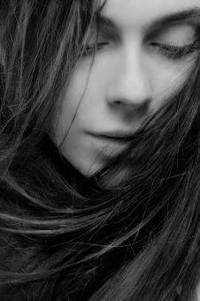 Free Stock Photo of Portrait of Beautiful Woman - Black and White