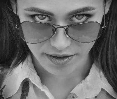 Free Stock Photo of Portrait of girl with glasses