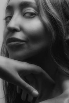 Free Stock Photo of Black & White Woman Model Portrait