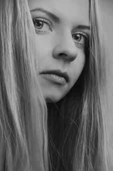 Free Stock Photo of Blond Girl Looking at You