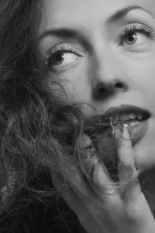 Free Stock Photo of Female Model Portrait - Black and White