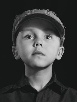Free Stock Photo of Portrait of a Boy - Black and White