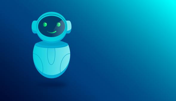 Free Stock Photo of Simple Robot - Personal Assistant - Chatbot - With Copyspace