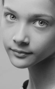 Free Stock Photo of Young Girl Portrait - Black and White