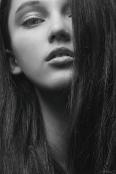 Free Stock Photo of Black and White Girl Portrait