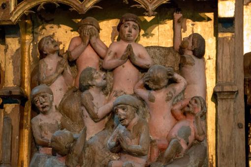 Free Stock Photo of Wooden Statues - Church Decor